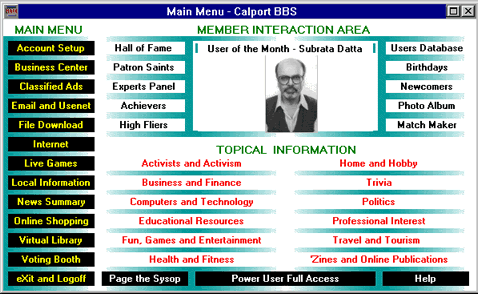 Calport BBS screenshot